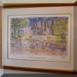 A05. Limited edition print of Wellesley Town Hall and Duck Pond by Davis Carroll. 23”h x 29”w - $195